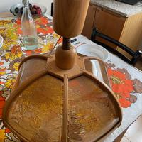 Lampadario da soffitto in legno, spicchi in vetro.