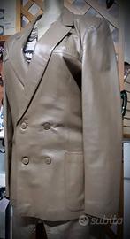 giacca donna doppiopetto pelle, gilet, pantalone
