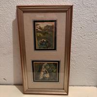 Quadro artistico con due miniature dipinte