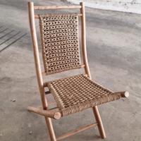 sedia modernariato bamboo e corda