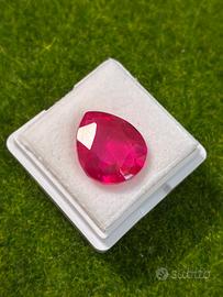 Rubino rosa 11.50 ct taglio goccia certificato