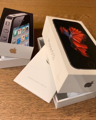 Collezione scatole iPhone 6S e iPhone 4