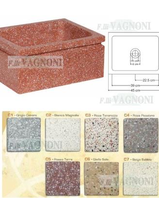 Lavandino da cucina in graniglia di marmo levigata
