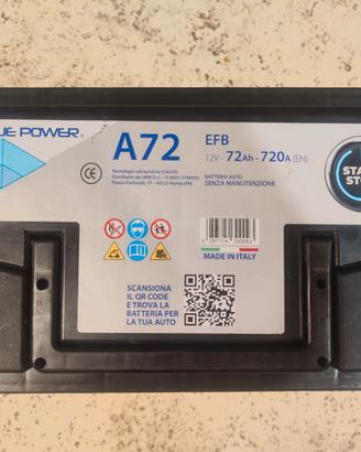Batteria auto Start&Stop 12V  72Ah-720A NUOVA