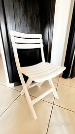 8 sedie da giardino PVC bianche NUOVE