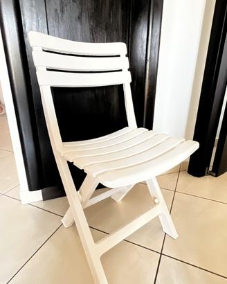 8 sedie da giardino PVC bianche NUOVE
