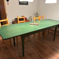 Tavolo legno verde