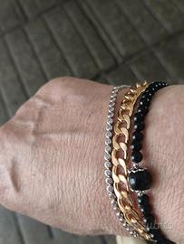 bracciale CDJ uomo argento con zirconi. 