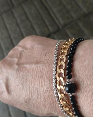bracciale CDJ uomo argento con zirconi. 