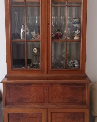 Credenza Vetrina Antica Neogotica in Radica 83x44