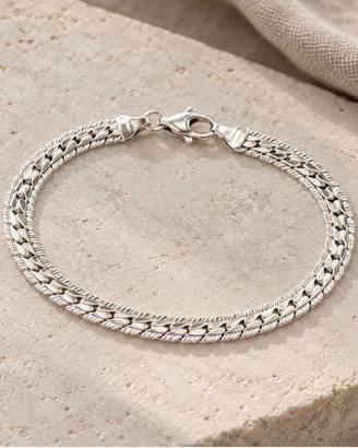 bracciale argento maglia spina di pesce uomo donna