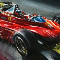 Villeneuve Ferrari 312 T4 Monaco F1 Poster Stampa