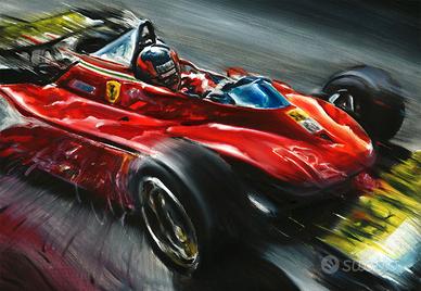 Villeneuve Ferrari 312 T4 Monaco F1 Poster Stampa
