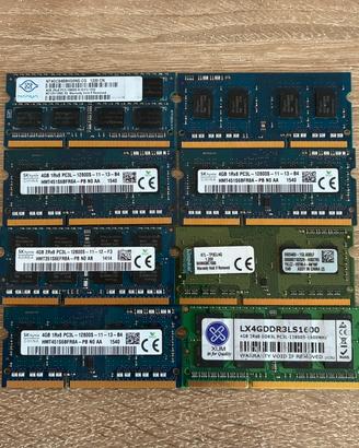 Lotto Ram notebook 8 moduli 4gb Ddr3