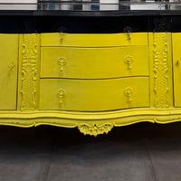 Credenza vintage restaurata giallo/nero