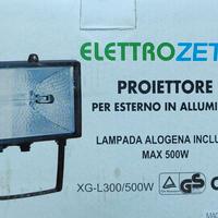 Faro alogeno 500W con staffa e lampadina
