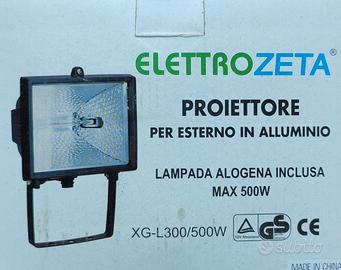 Faro alogeno 500W con staffa e lampadina