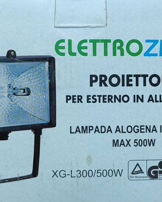 Faro alogeno 500W con staffa e lampadina