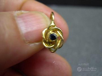 Orecchini/orecchino in oro 750 con zaffiro vintage