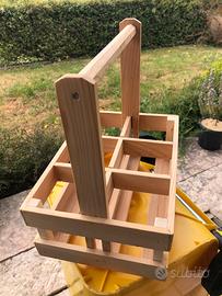 Portabottiglie artigianale in legno