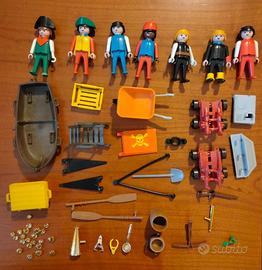 Lotto Playmobil Vintage Anni 70 80 Pirati Barca