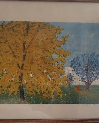 Litografia a colori di Michele Cascella.