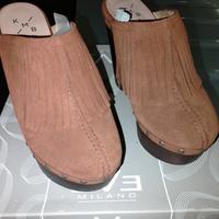 zoccoli donna con frange marroni zalando