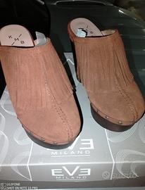 zoccoli donna con frange marroni zalando