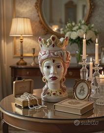 Teste di Moro Caltagirone 25 cm Ceramica Siciliana