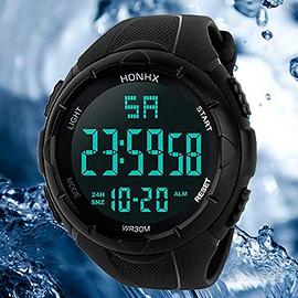 Orologio Digitale Sportivo Uomo Nero con Luce LED