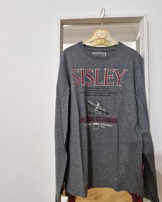 Maglia grigia a maniche lunghe Sisley