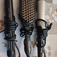 Piastra, ferro per ricci e spazzola lisciante