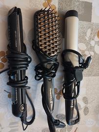 Piastra, ferro per ricci e spazzola lisciante