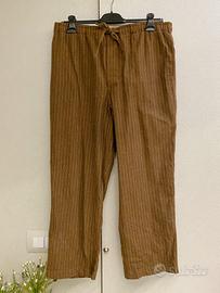 Pantalone gessato marrone beige Brooks Brothers S
