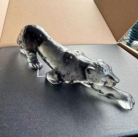 Pantera grigia in cristallo Lalique