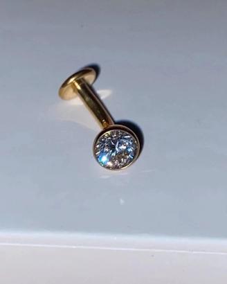 Piercing ombelico floating in titanio color Oro