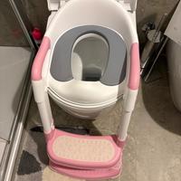 Riduttore WC bambini con scaletta | rosa