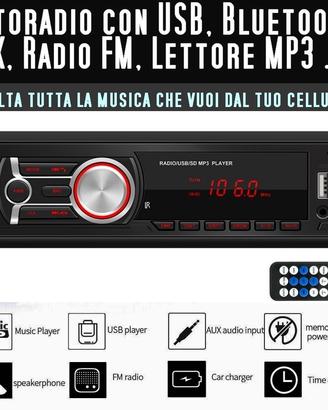 Autoradio Digitale per Auto USB, Bluetooth, FM MP3
