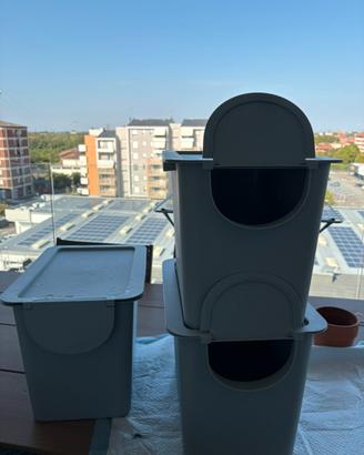 Bidone con copergio grigio-azzurro 25L IKEA