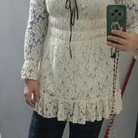 blusa in pizzo bianca