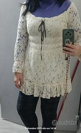 blusa in pizzo bianca