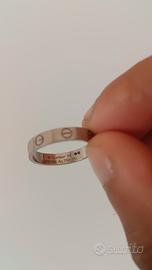 anello Cartier love piccolo oro bianco 750 mis. 54