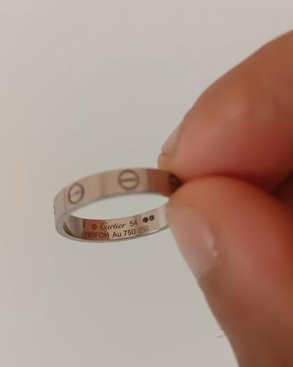 anello Cartier love piccolo oro bianco 750 mis. 54