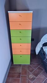 2 comodini 2 pensili e cassettiera
