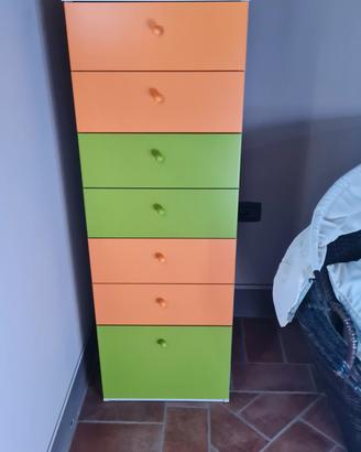 2 comodini 2 pensili e cassettiera