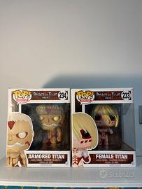 Funko pop 233 female titan e 234 armored titan