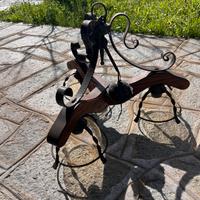 Lampadario taverna in legno e vetro