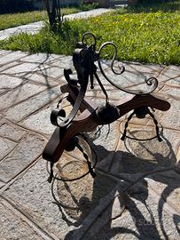 Lampadario taverna in legno e vetro