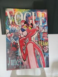 quadro in tela pantera rosa 