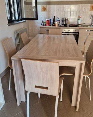tavolo rovere allungabile con 6 sedie